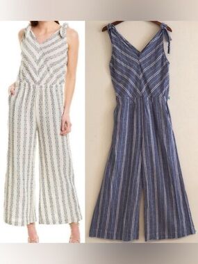 4Our Dreamers Blue/White Striped Gauze Jumpsuit